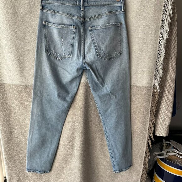AGOLDE Sophie Crop Jean Chewed Hem Denim Pants US 27 Light Wash - Picture 4 of 15